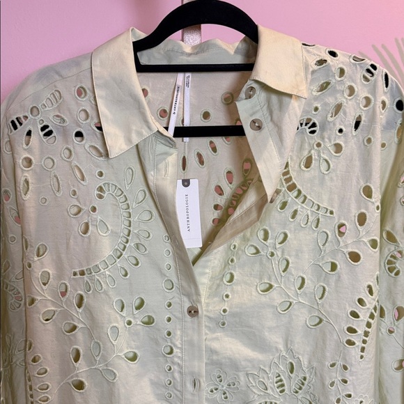 ANTHROPOLOGIE CUT OUT MINI SHIRT DRESS WITH LINING NWT SIZE SMALL - Picture 3 of 7